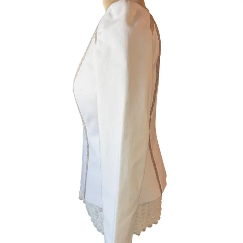 Calvin Klein White Zip-Front Blazer Jacket sz 12 – Tailored, Chic & Versatile - Picture 4 of 6